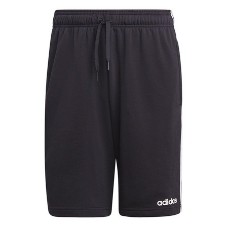 Men Essentials 3-Stripes French Terry Shorts, Black, A901_ONE, large image number 3