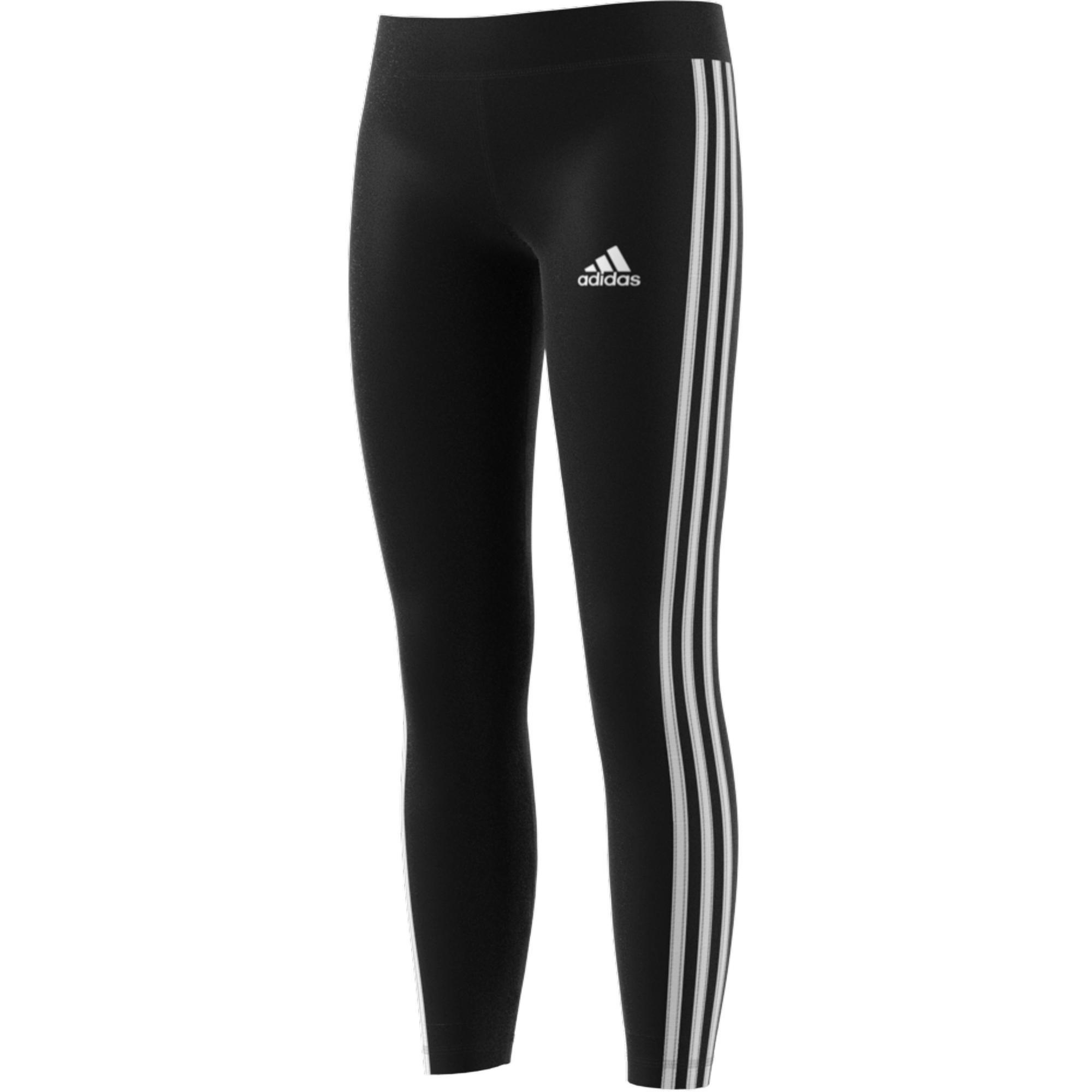 Kids Girls Training Equipment 3-Stripes Leggings, Black, A901_ONE, large image number 1