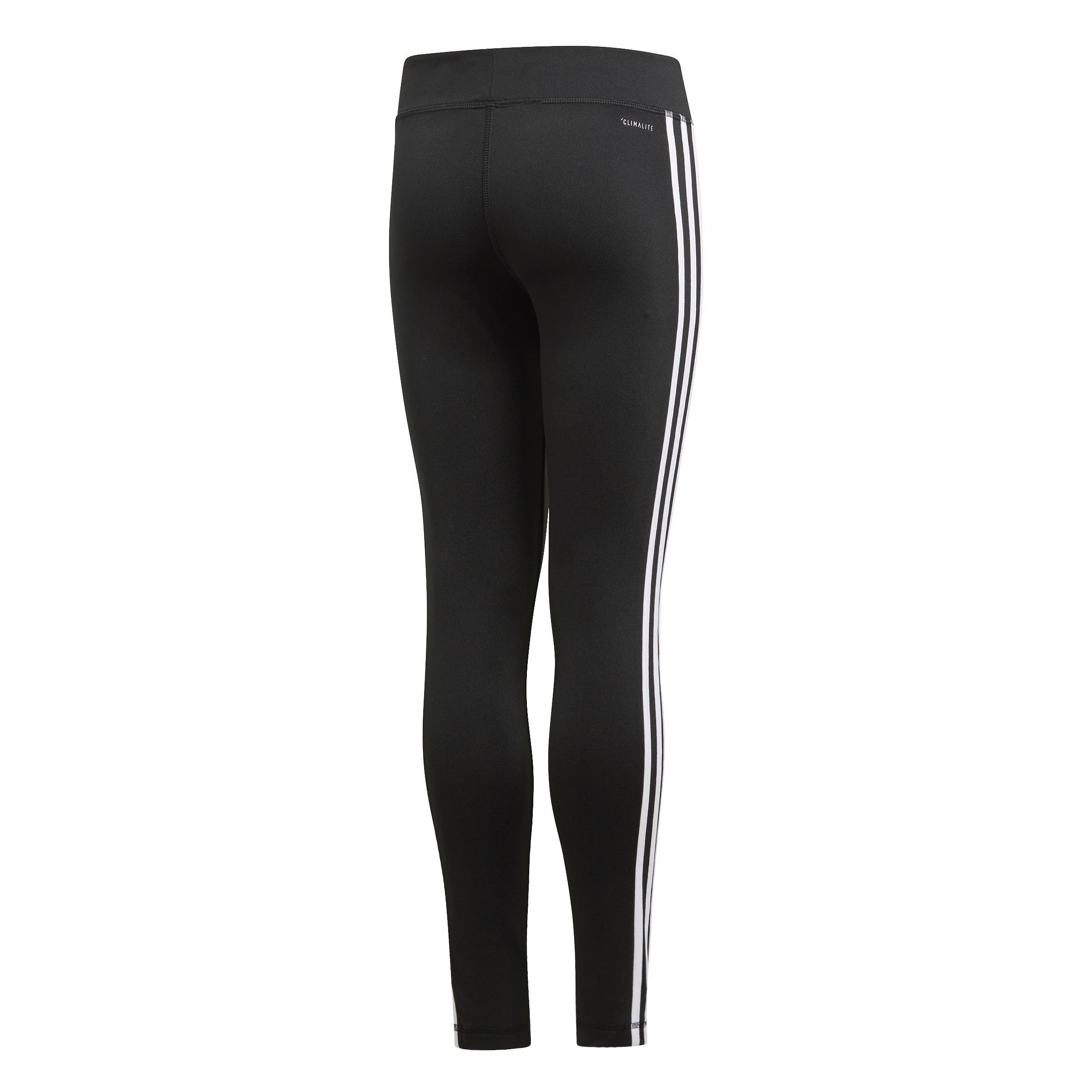 Kids Girls Training Equipment 3-Stripes Leggings, Black, A901_ONE, large image number 3