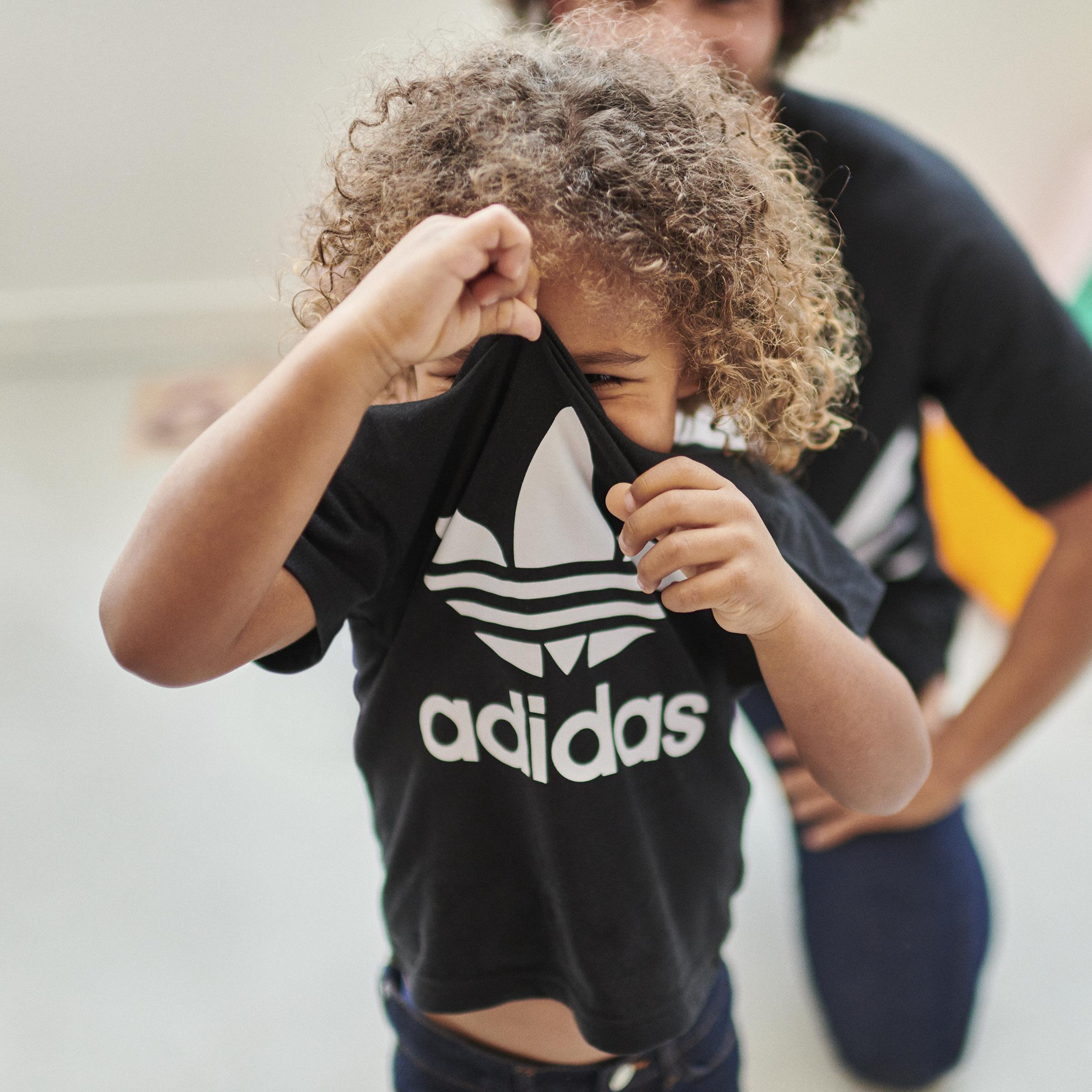 Unisex Kids Trefoil T-Shirt, Black, , large image number 8