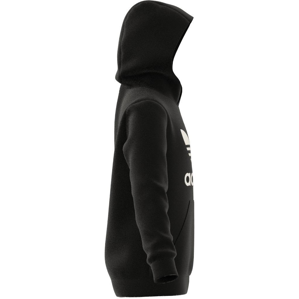Unisex Kids Trefoil Hoodie, Black, A901_ONE, large image number 6