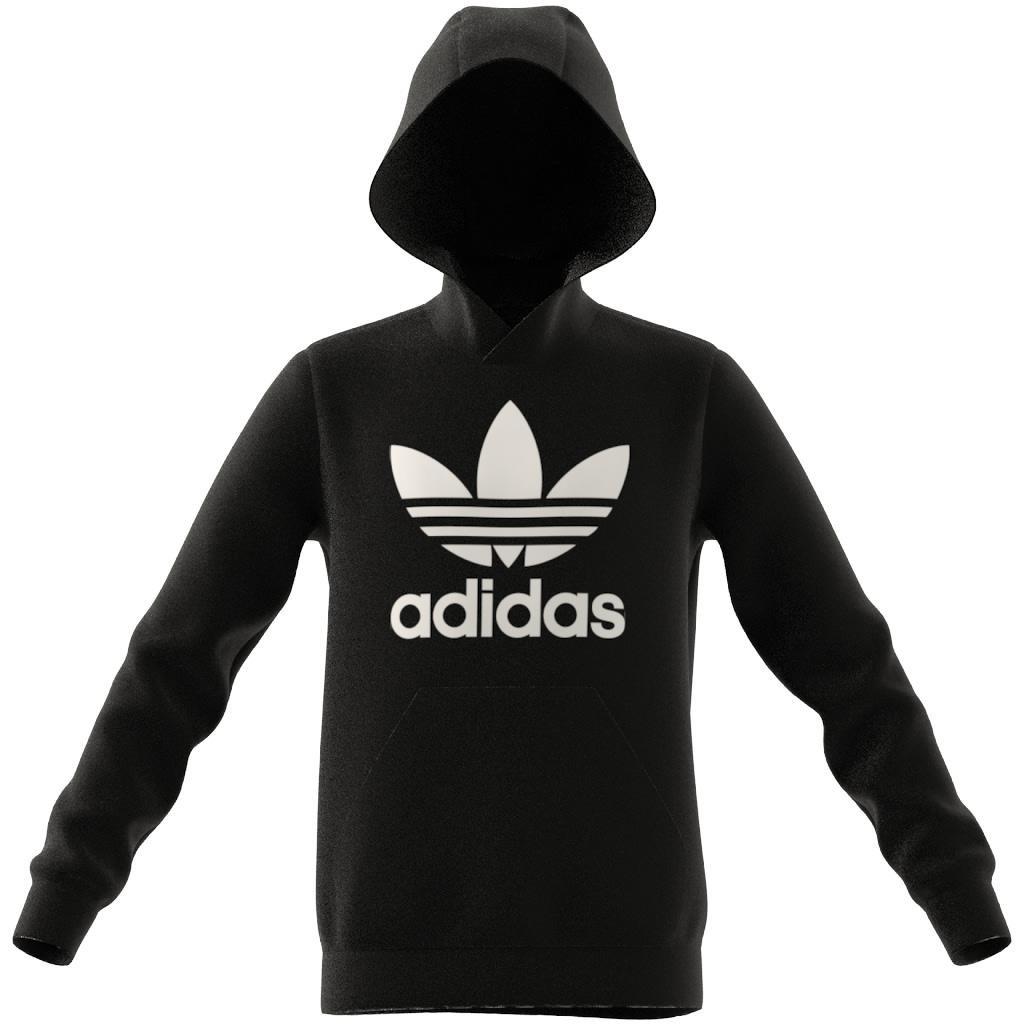 Unisex Kids Trefoil Hoodie, Black, A901_ONE, large image number 9