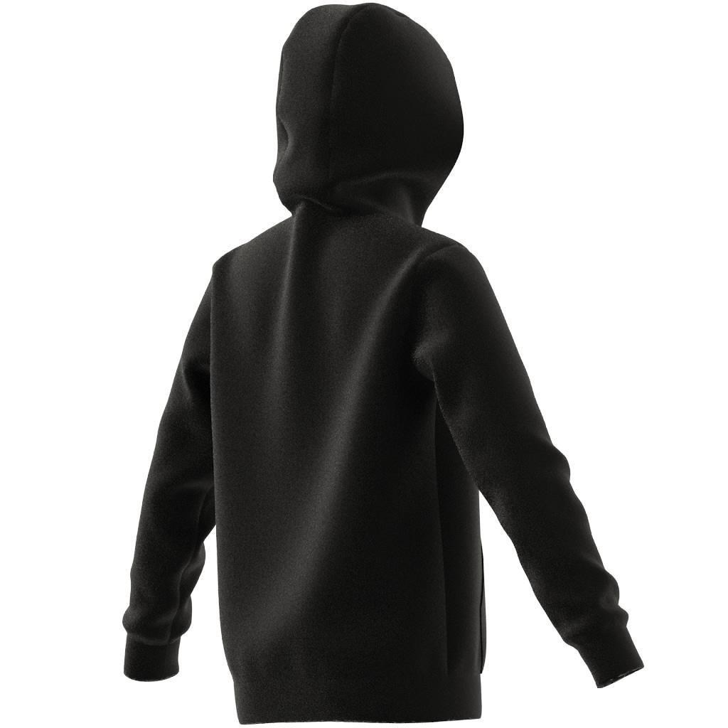 Unisex Kids Trefoil Hoodie, Black, A901_ONE, large image number 11