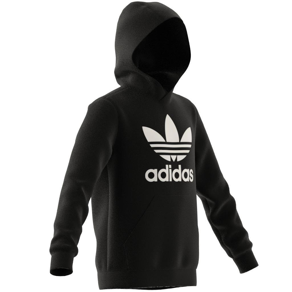 Unisex Kids Trefoil Hoodie, Black, A901_ONE, large image number 13