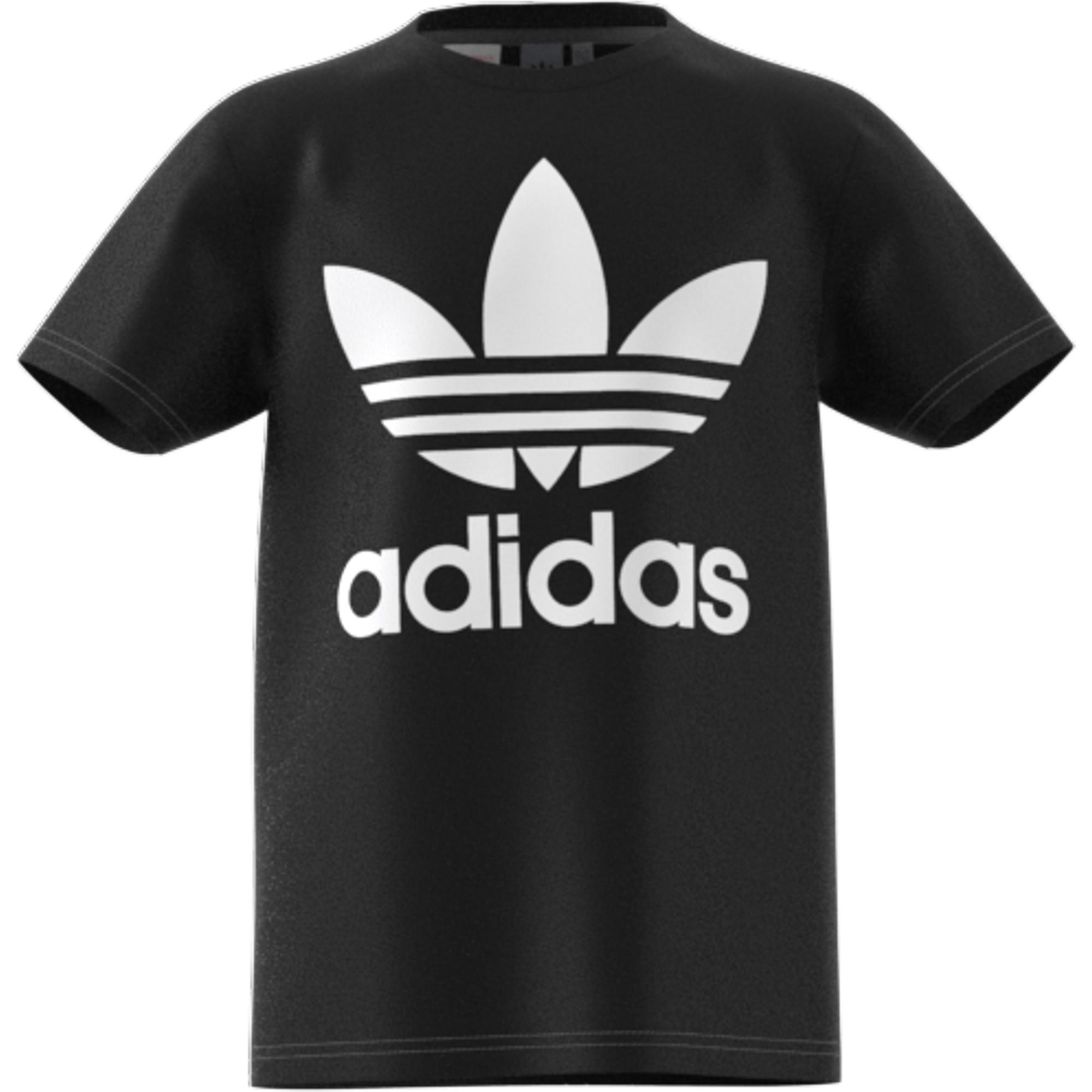 Unisex Kids Trefoil T-Shirt, Black, A901_ONE, large image number 0