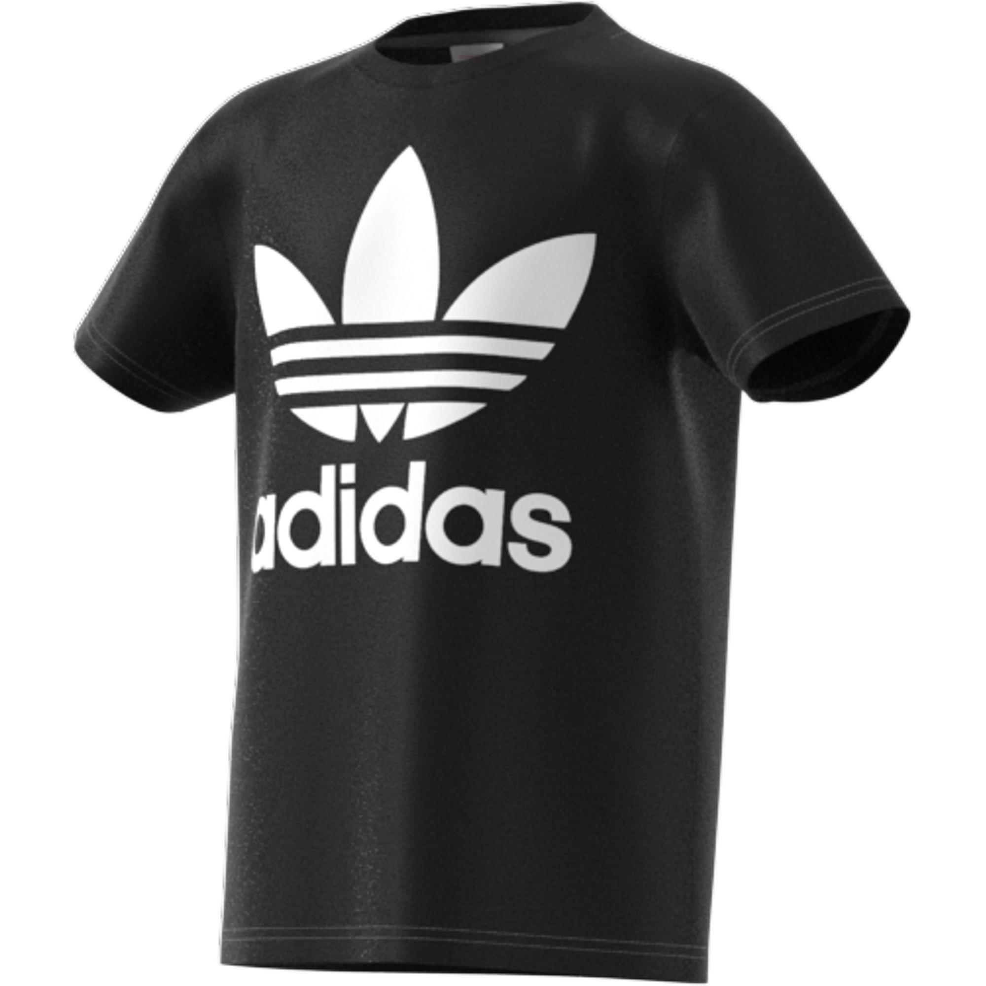 Unisex Kids Trefoil T-Shirt, Black, A901_ONE, large image number 13