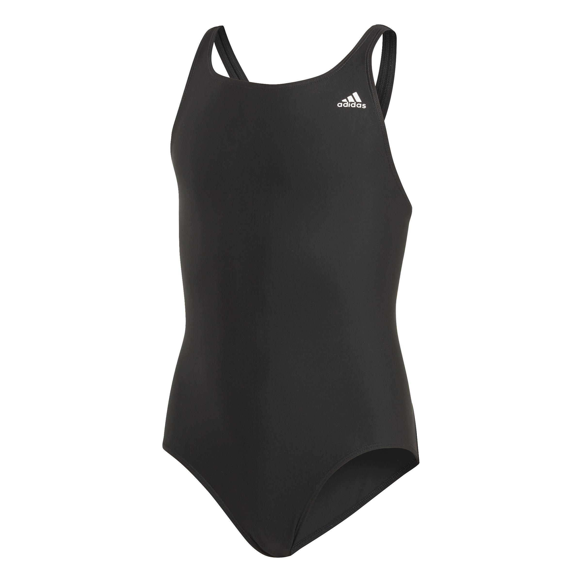 Kids Solid Fitness Swimsuit, Black, A901_ONE, large image number 0