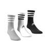 Unisex 3-Stripes Cushioned Crew Socks 3 Pairs, Grey, A901_ONE, thumbnail image number 0