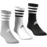 Unisex 3-Stripes Cushioned Crew Socks 3 Pairs, Grey, A901_ONE, thumbnail image number 2