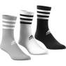 Unisex 3-Stripes Cushioned Crew Socks 3 Pairs, Grey, A901_ONE, thumbnail image number 3