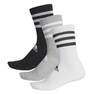 Unisex 3-Stripes Cushioned Crew Socks 3 Pairs, Grey, A901_ONE, thumbnail image number 4