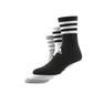 Unisex 3-Stripes Cushioned Crew Socks 3 Pairs, Grey, A901_ONE, thumbnail image number 9
