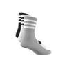 Unisex 3-Stripes Cushioned Crew Socks 3 Pairs, Grey, A901_ONE, thumbnail image number 11