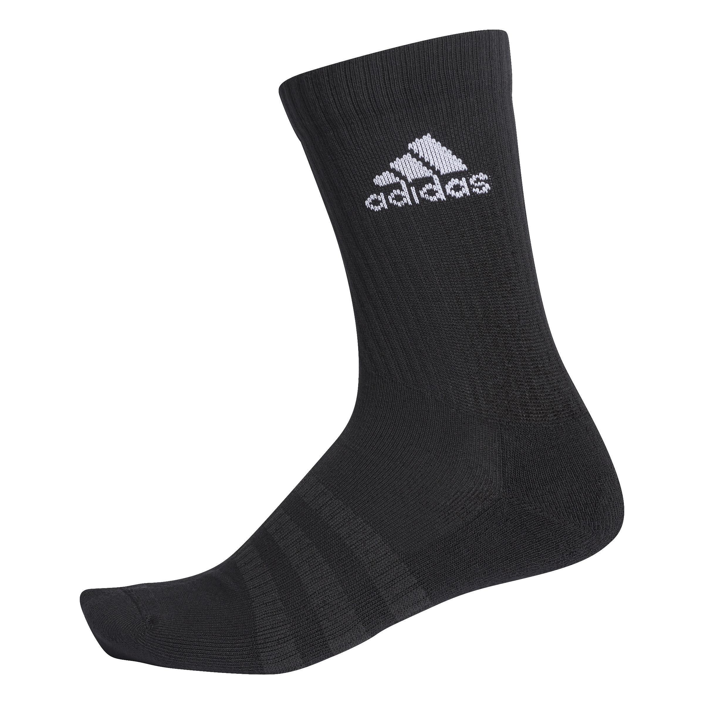 Unisex Cushioned Crew Socks - 1 Pair, Black, A901_ONE, large image number 0