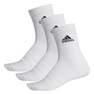 Unisex Crew Socks 3 Pairs, White, A901_ONE, thumbnail image number 0