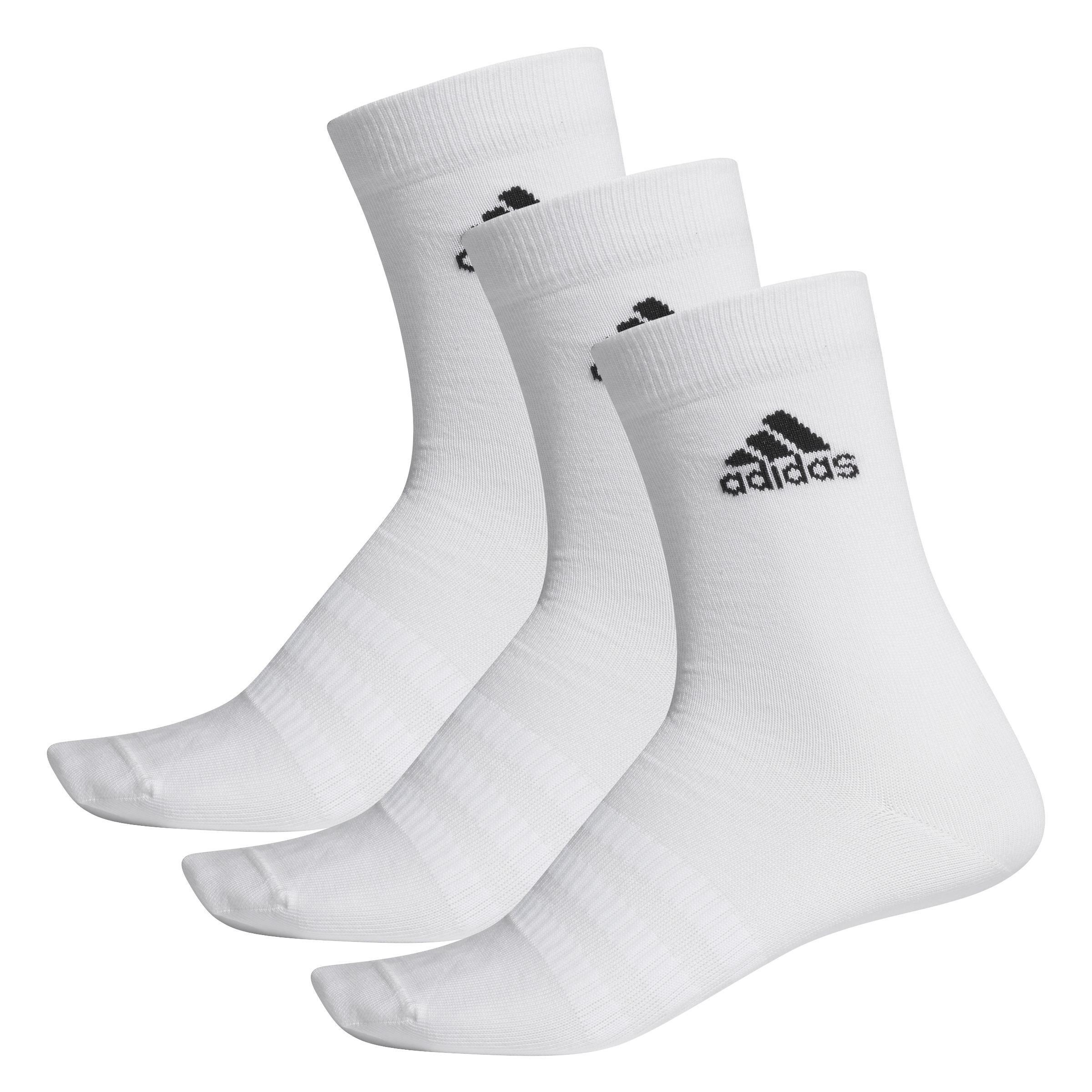 Unisex Crew Socks 3 Pairs, White, A901_ONE, medium