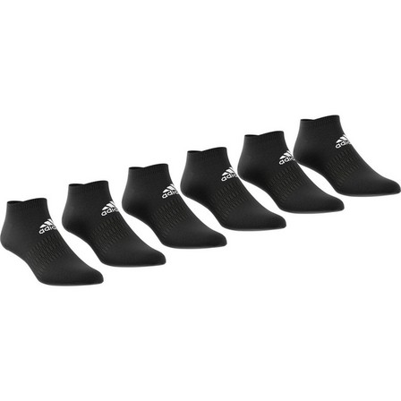 Unisex Low-Cut Socks 6 Pairs, Black, A901_ONE, large image number 1