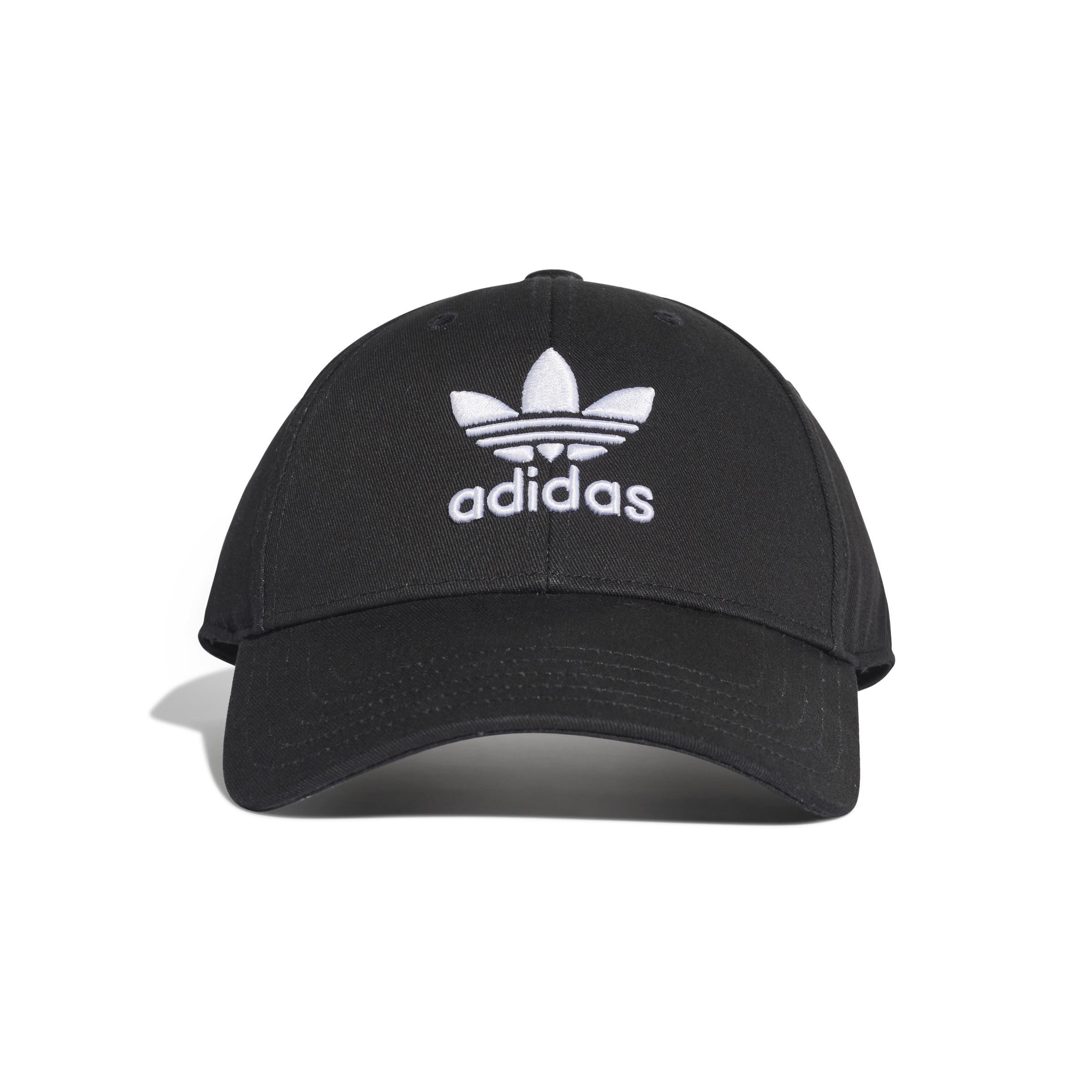 Unisex Trefoil Baseball Cap, Black, A901_ONE, large image number 1