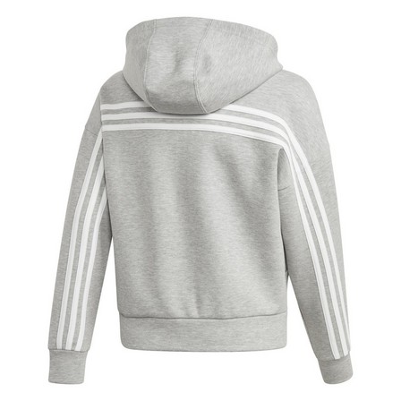 Kids Girls Must Haves 3-Stripes Hoodie, Grey, A901_ONE, large image number 1