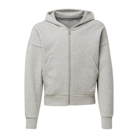 Kids Girls Must Haves 3-Stripes Hoodie, Grey, A901_ONE, large image number 2