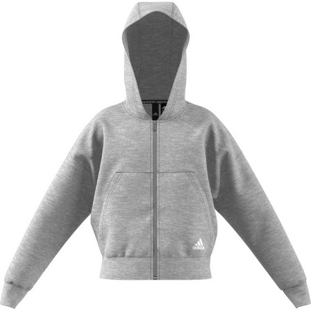 Kids Girls Must Haves 3-Stripes Hoodie, Grey, A901_ONE, large image number 4