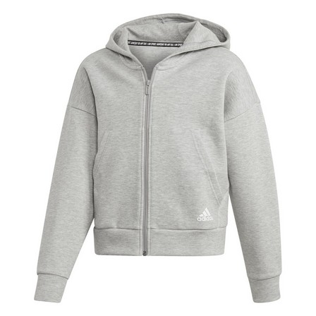 Kids Girls Must Haves 3-Stripes Hoodie, Grey, A901_ONE, large image number 5