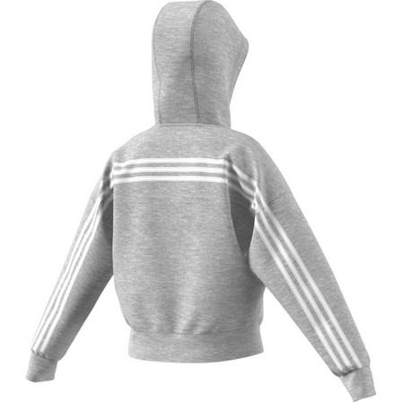 Kids Girls Must Haves 3-Stripes Hoodie, Grey, A901_ONE, large image number 6