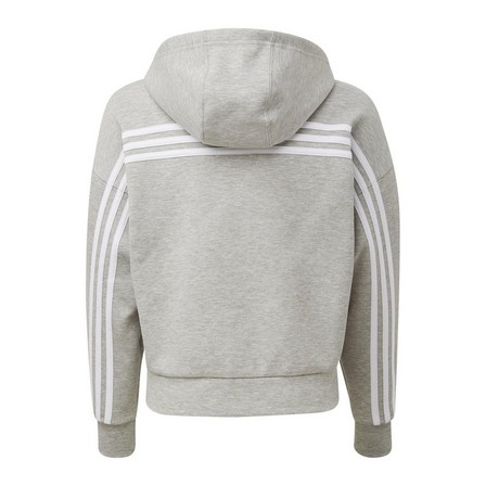 Kids Girls Must Haves 3-Stripes Hoodie, Grey, A901_ONE, large image number 7