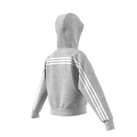 Kids Girls Must Haves 3-Stripes Hoodie, Grey, A901_ONE, large image number 14