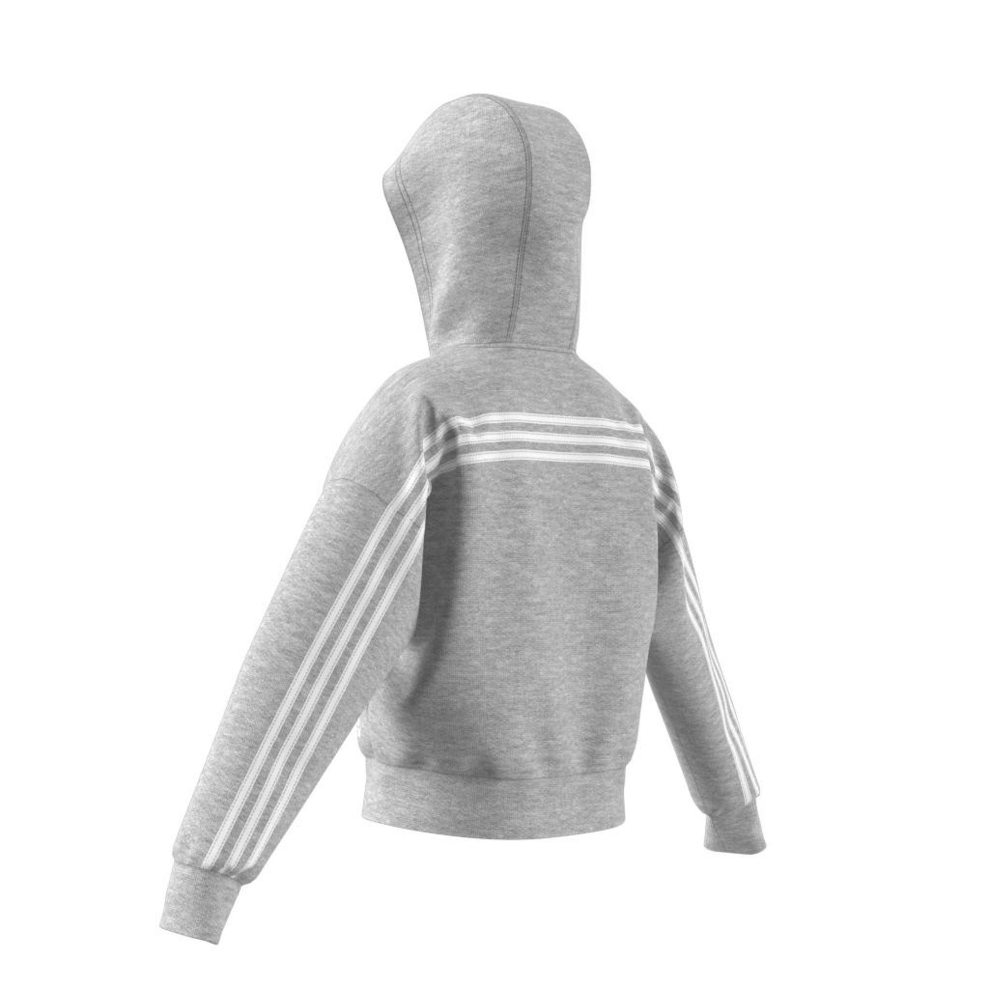 Kids Girls Must Haves 3-Stripes Hoodie, Grey, A901_ONE, large image number 16