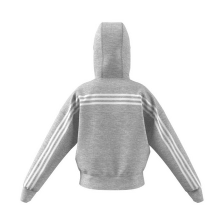 Kids Girls Must Haves 3-Stripes Hoodie, Grey, A901_ONE, large image number 21