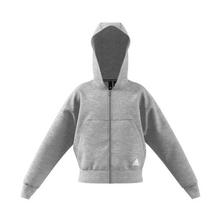 Kids Girls Must Haves 3-Stripes Hoodie, Grey, A901_ONE, large image number 23