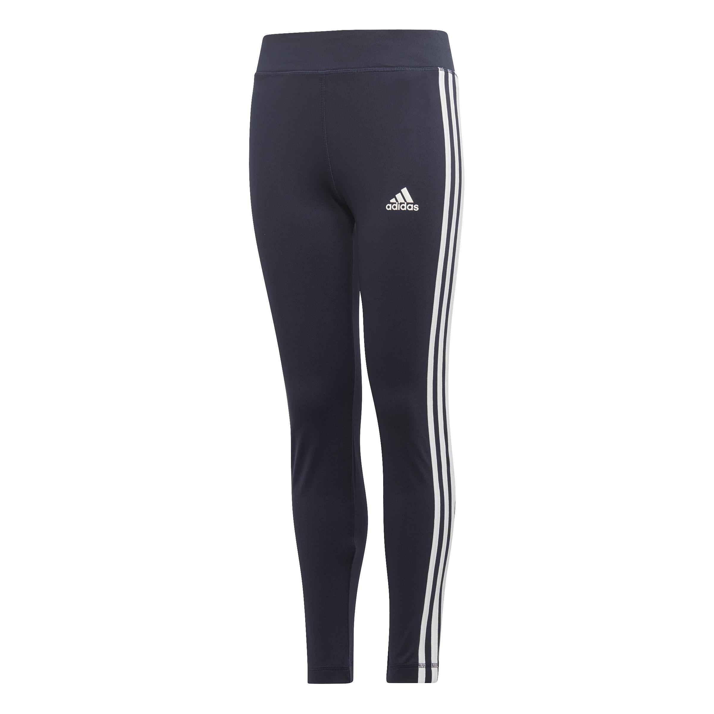 Kids Girls Training Equipment 3-Stripes Leggings, Navy, A901_ONE, large image number 2