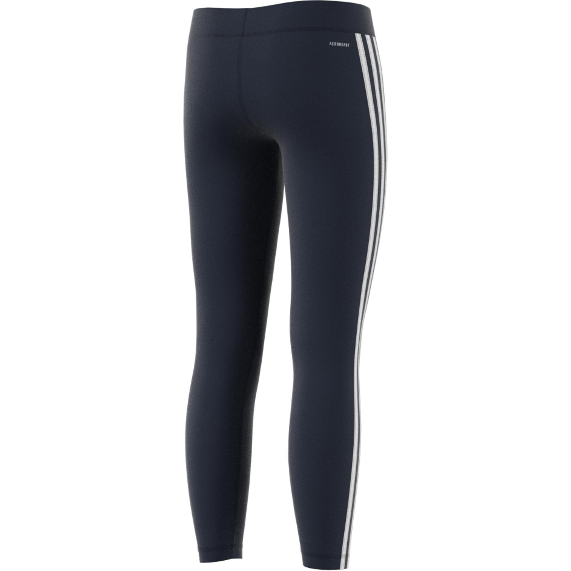 Kids Girls Training Equipment 3-Stripes Leggings, Navy, A901_ONE, large image number 6