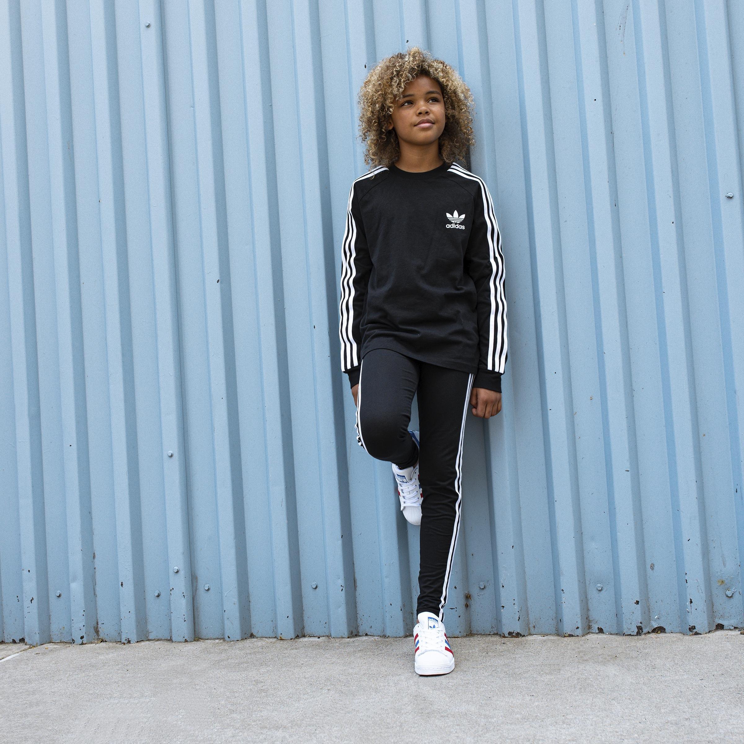 Kids 3-Stripes Leggings, Black, A901_ONE, large image number 6