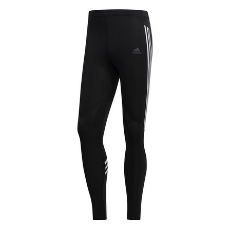 Men Own The Run 3-Stripes Tights, Black, A901_ONE, large image number 0