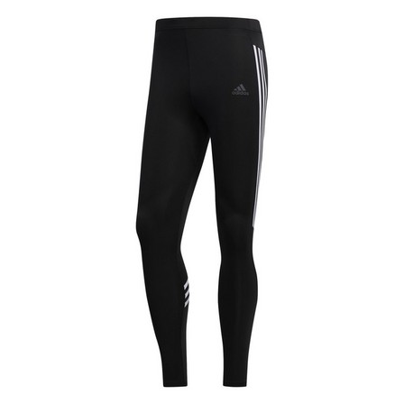 Men Own The Run 3-Stripes Tights, Black, A901_ONE, large image number 2