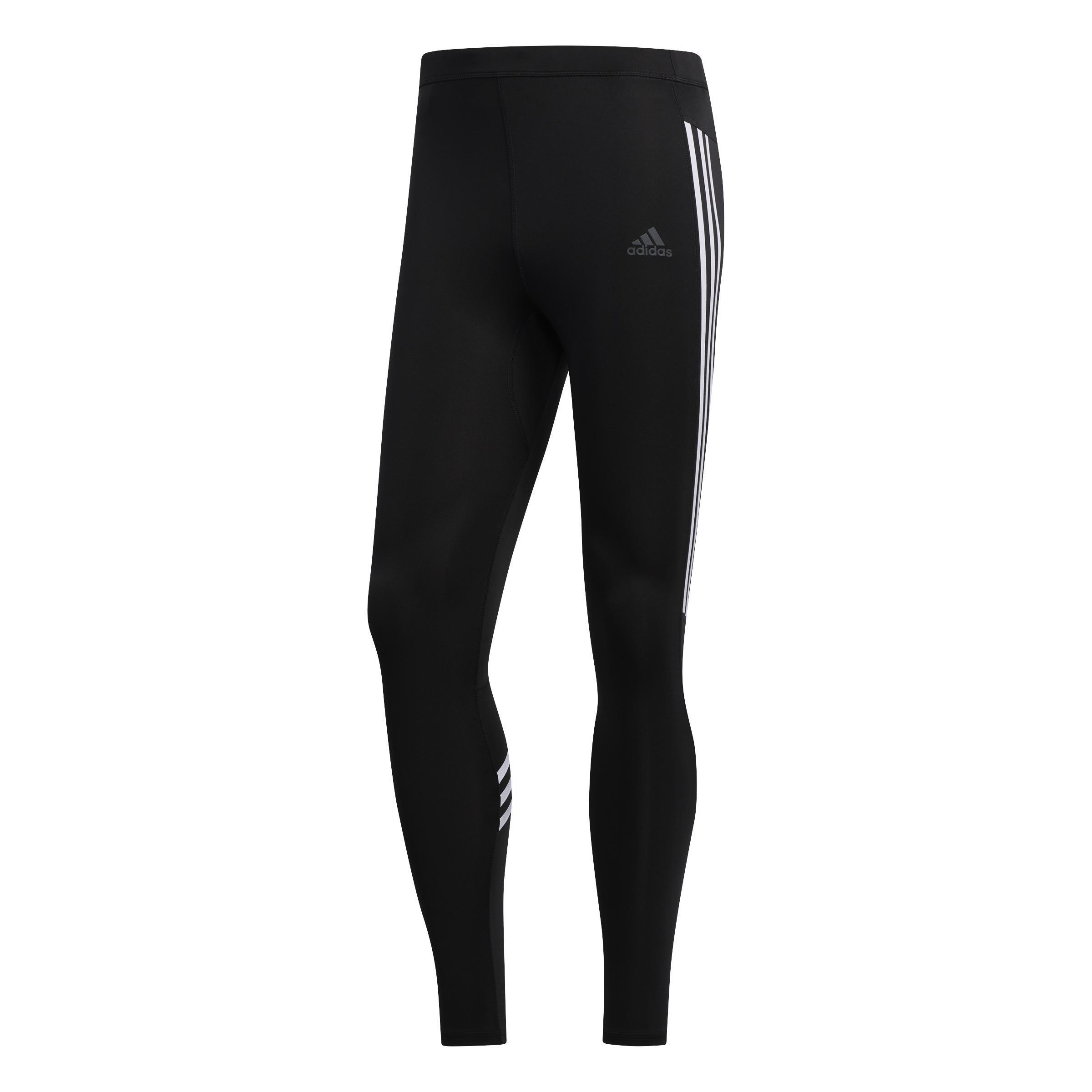 Own The Run 3-Stripes Tights, Black, A901_ONE, large image number 2