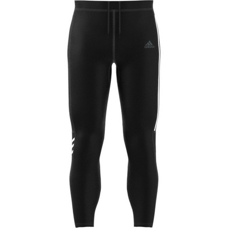 Men Own The Run 3-Stripes Tights, Black, A901_ONE, large image number 4