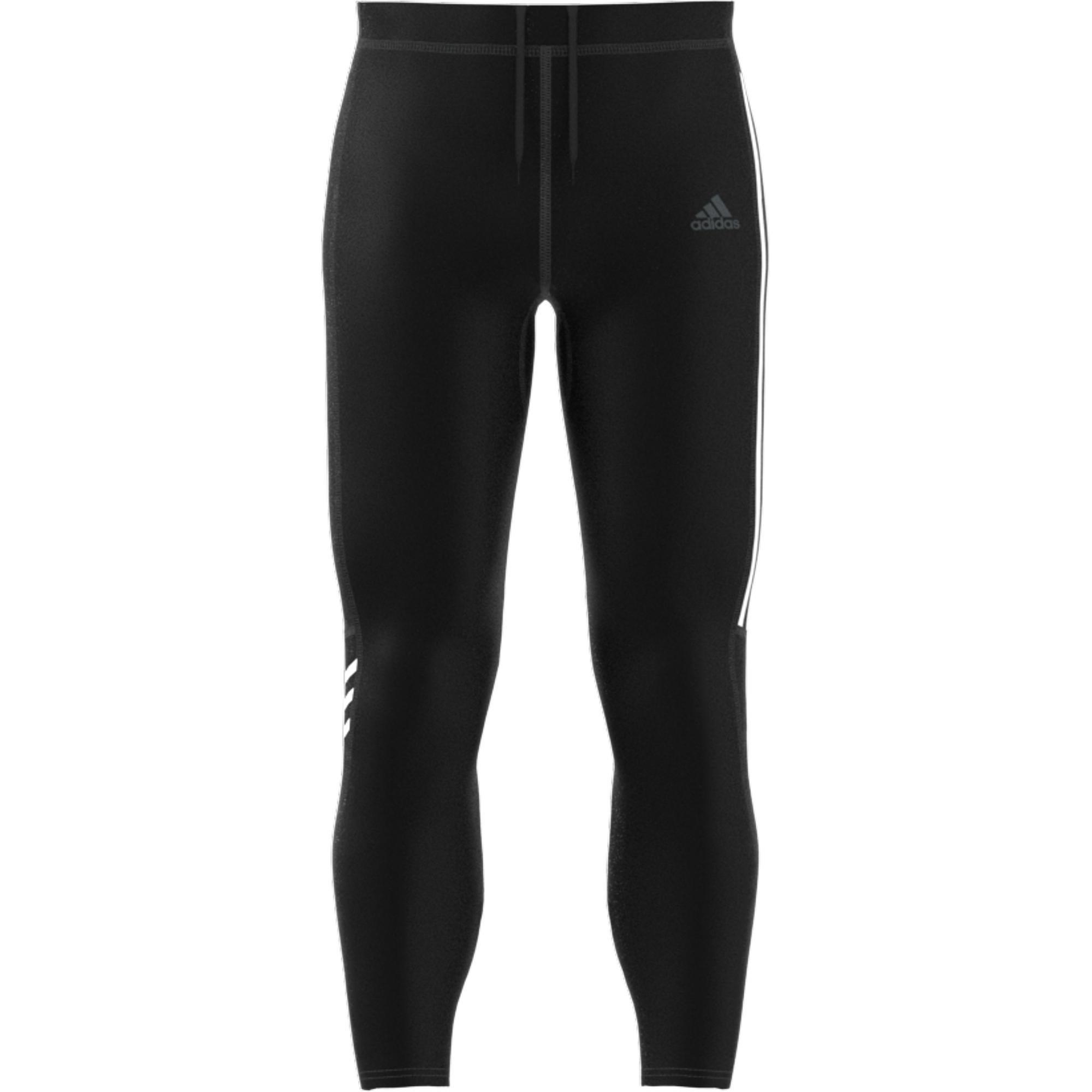 Own The Run 3-Stripes Tights, Black, A901_ONE, large image number 4