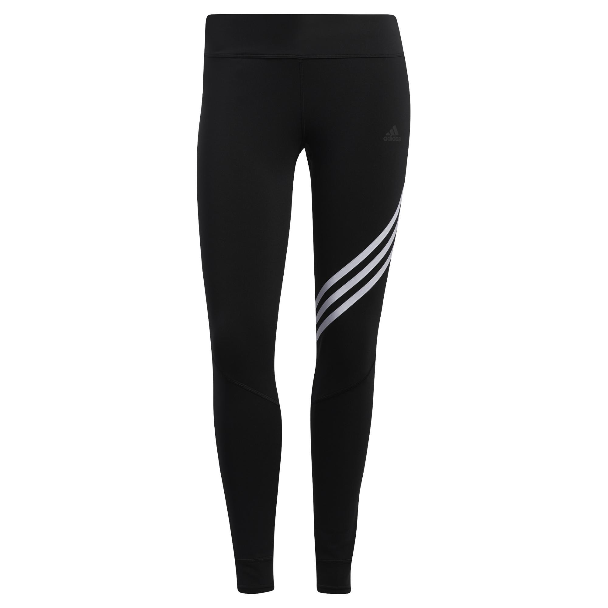 Women Run It 3-Stripes 7/8 Leggings, Black, A901_ONE, large image number 0