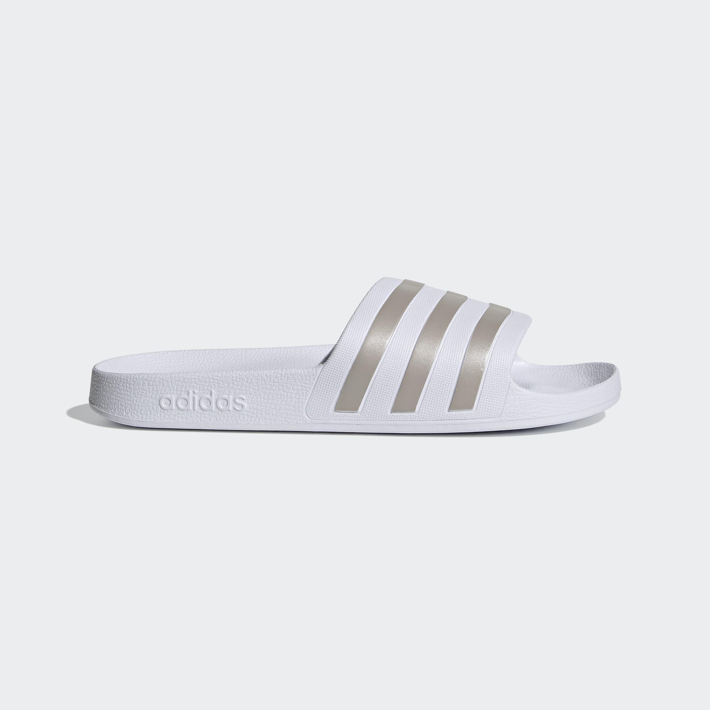 Unisex Adilette Aqua Slides, White, A901_ONE, large image number 1