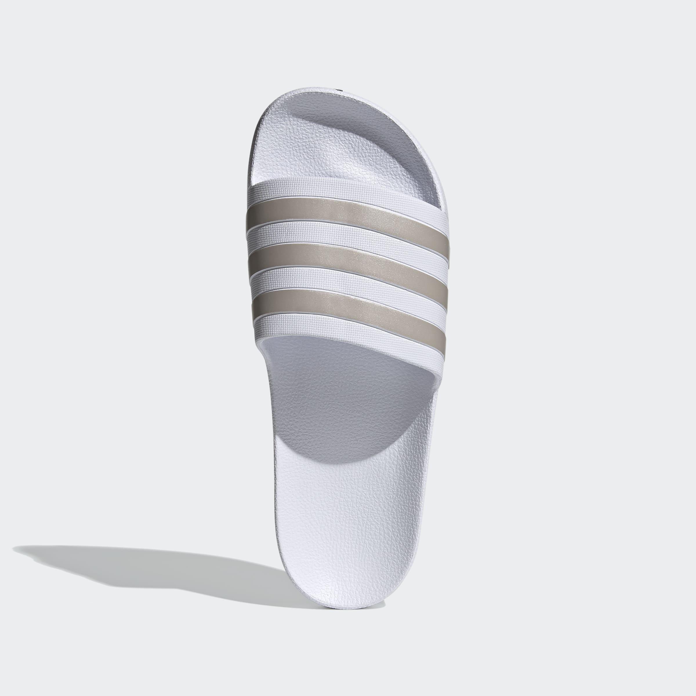 Unisex Adilette Aqua Slides, White, A901_ONE, large image number 3