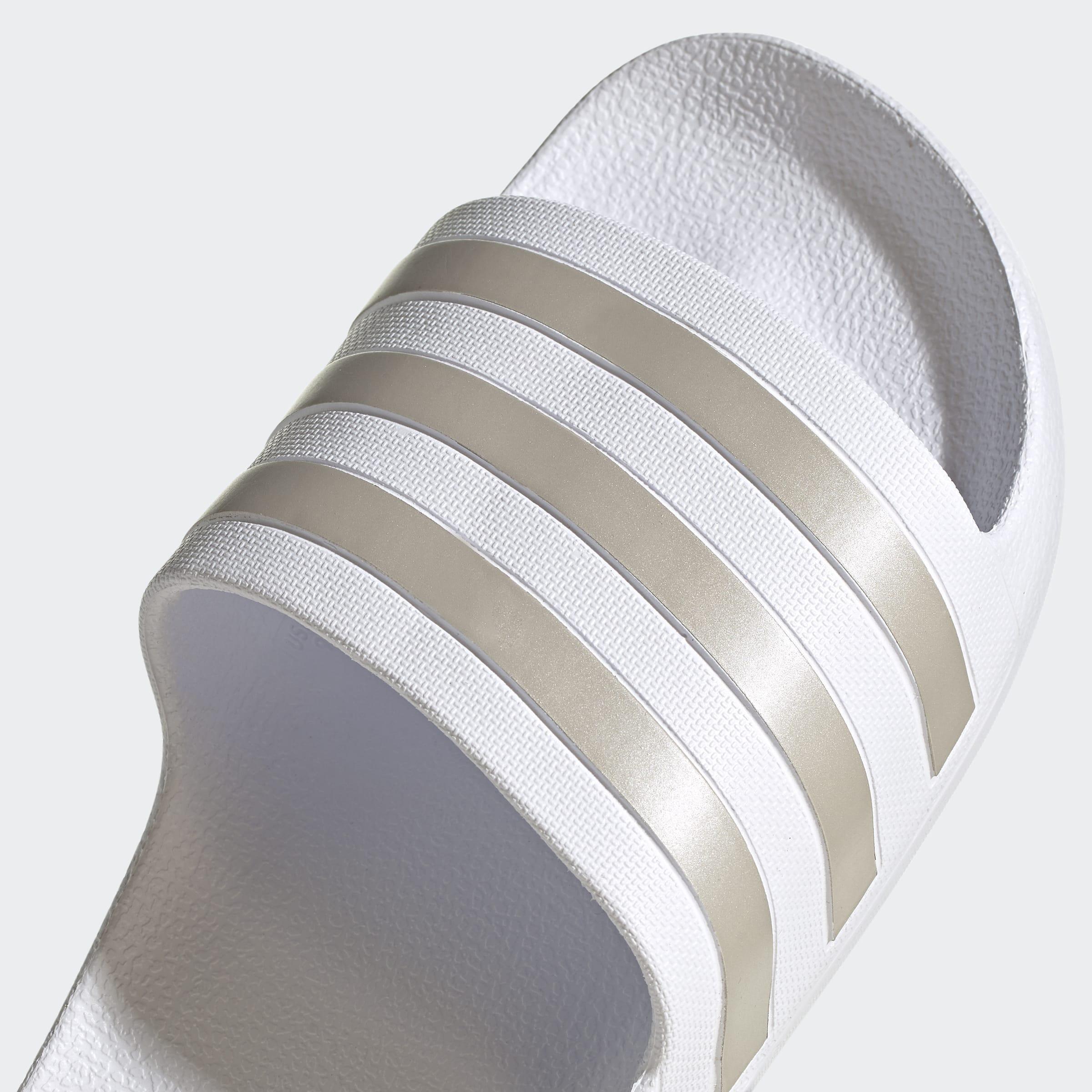 Unisex Adilette Aqua Slides, White, A901_ONE, large image number 13