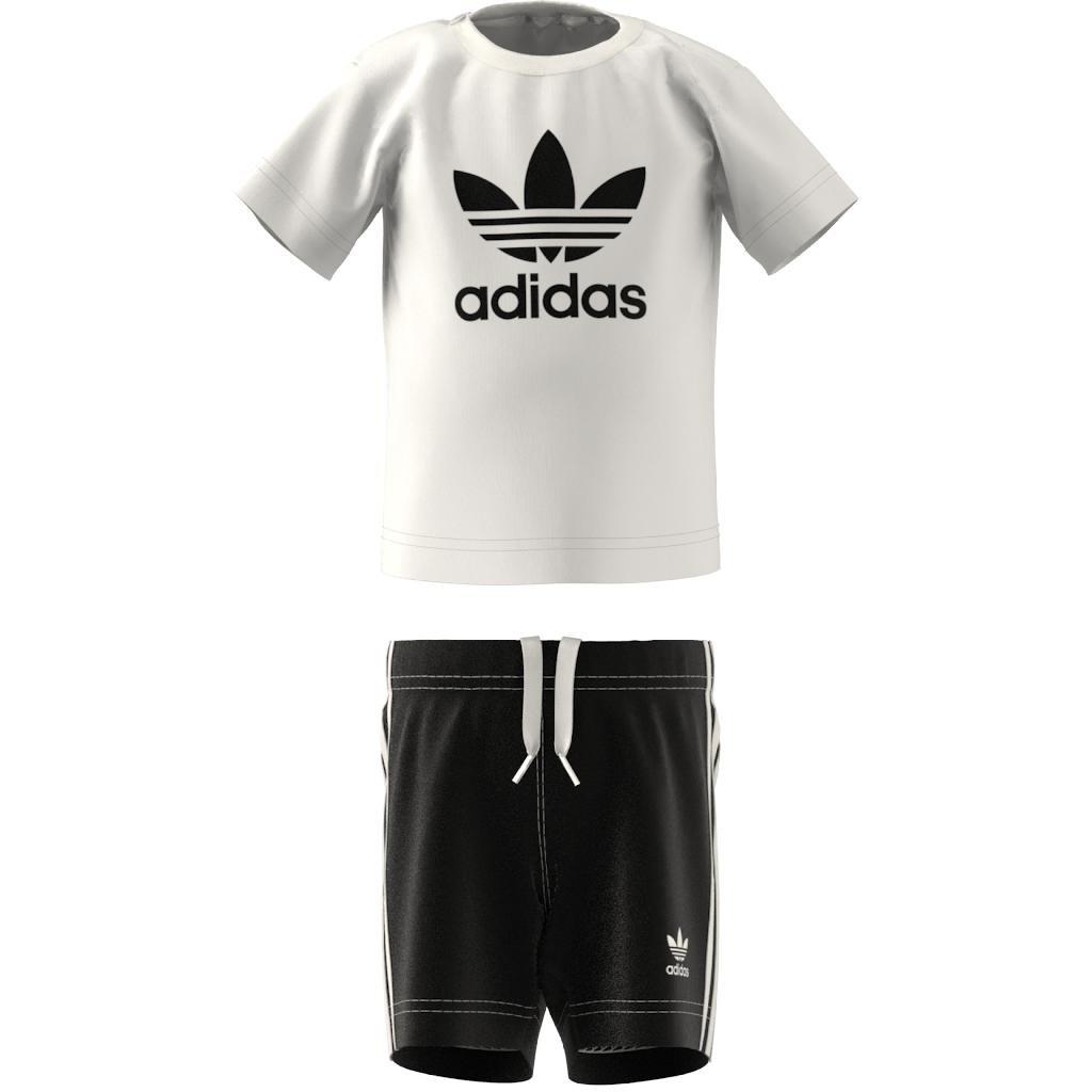 Unisex Kids Trefoil Shorts Tee Set, White, A901_ONE, large image number 8