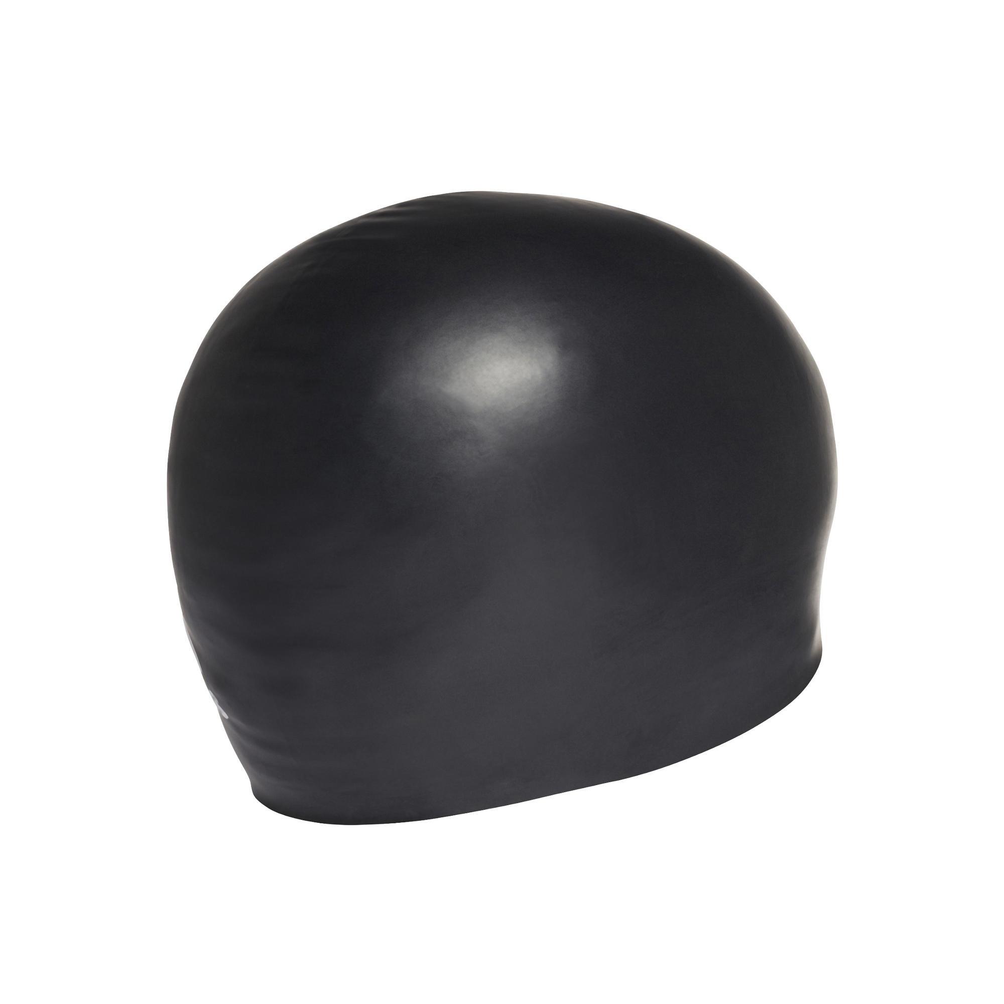 Unisex Silicone Logo Swim Cap, Black, , large image number 1