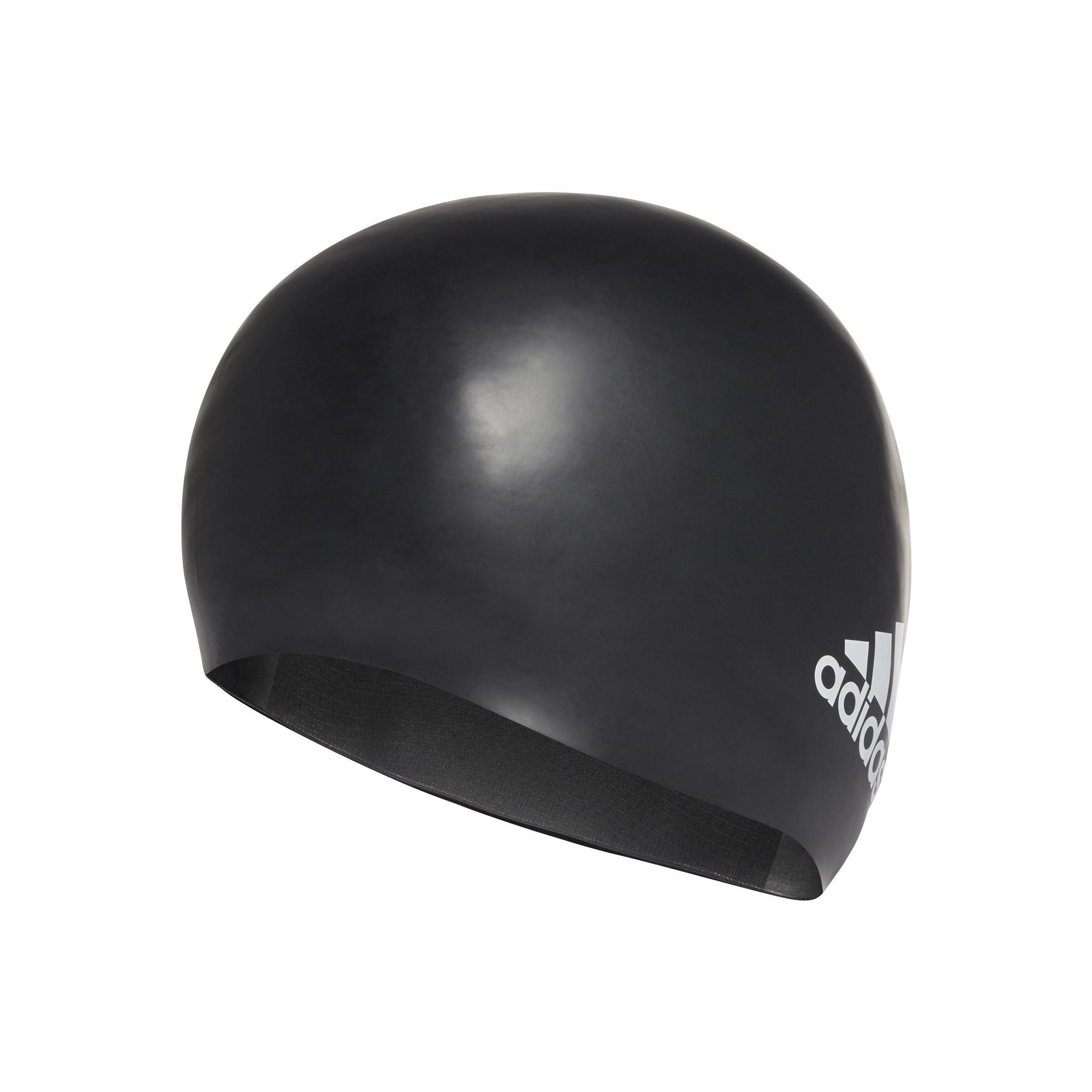 Unisex Silicone Logo Swim Cap, Black, , large image number 3