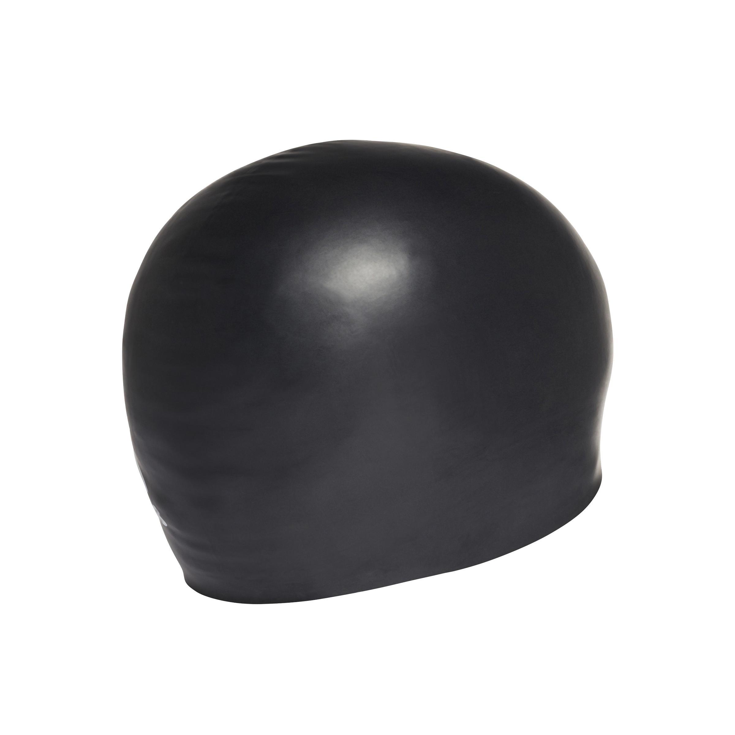 Unisex Silicone Logo Swim Cap, Black, , large image number 4