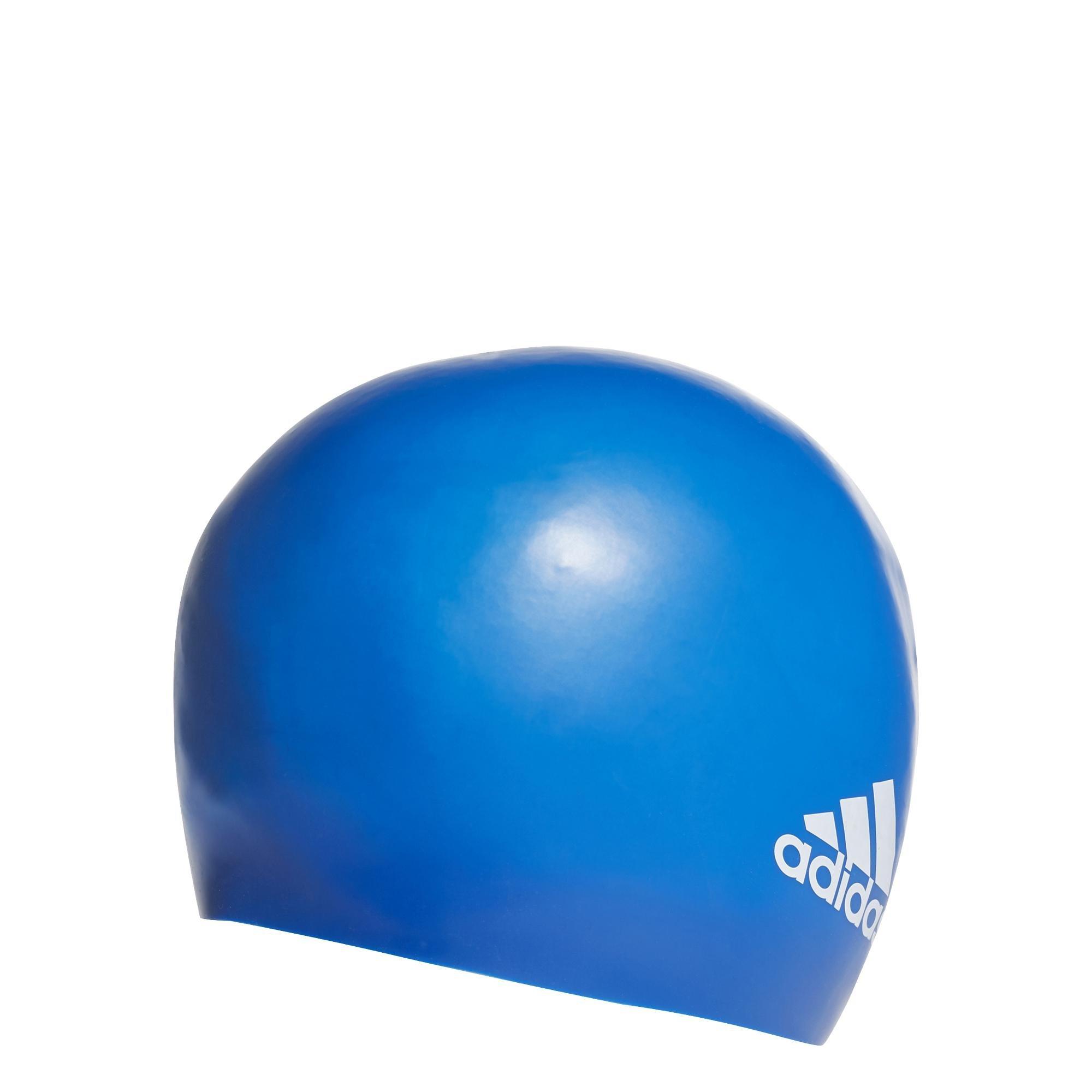 Unisex Silicone Logo Swim Cap, Blue, A901_ONE, large image number 1
