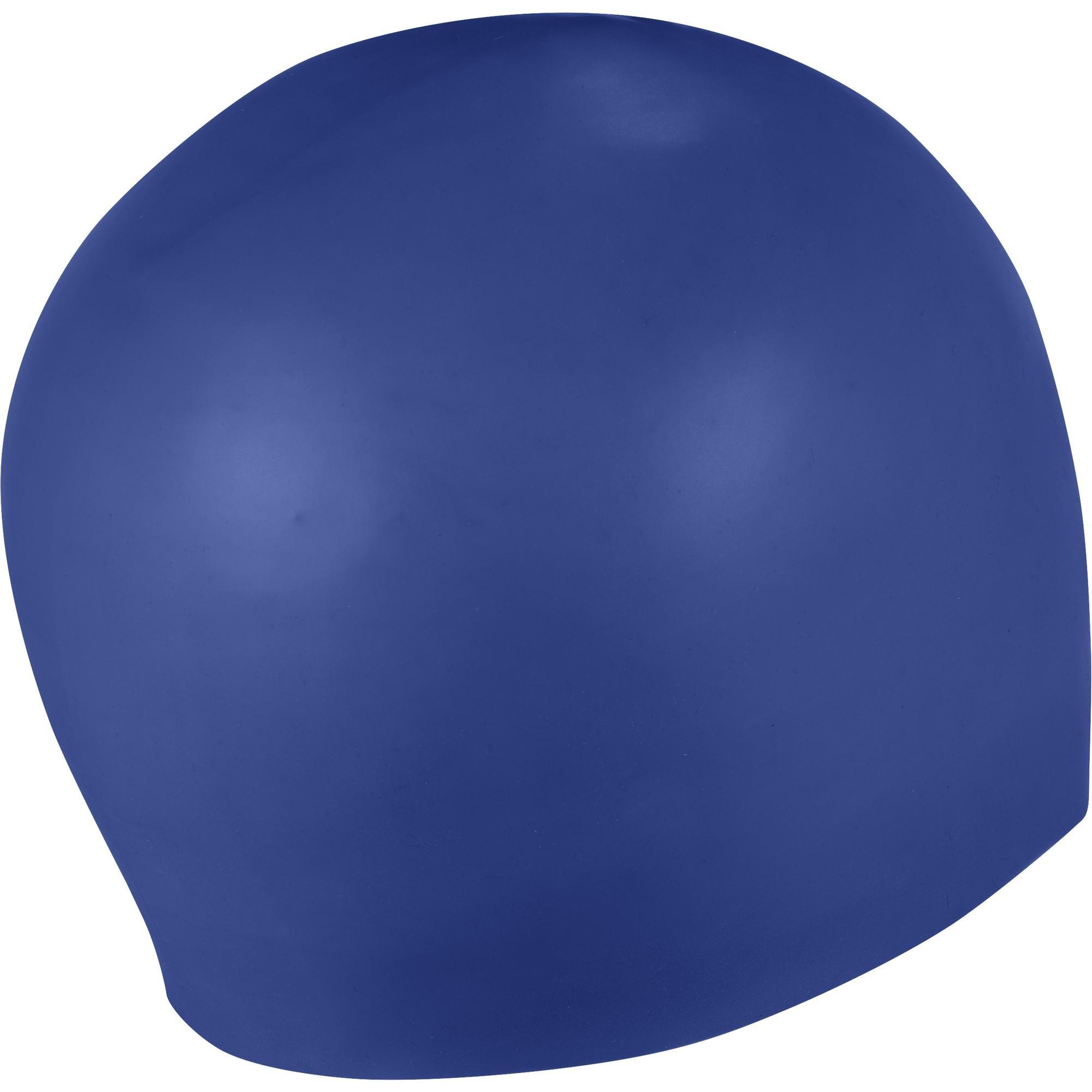 Unisex Silicone Logo Swim Cap, Blue, A901_ONE, large image number 3